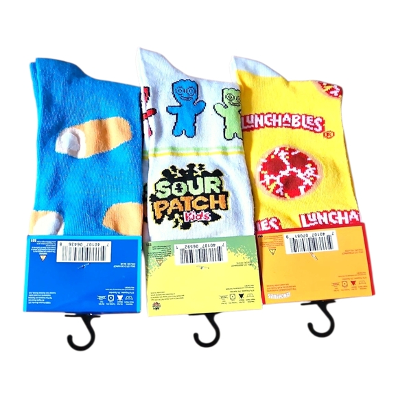 Lunchables, Sour Patch Kids, and Twinkies Themed Crew Socks - Set Of 3, NWT - Picture 2 of 2